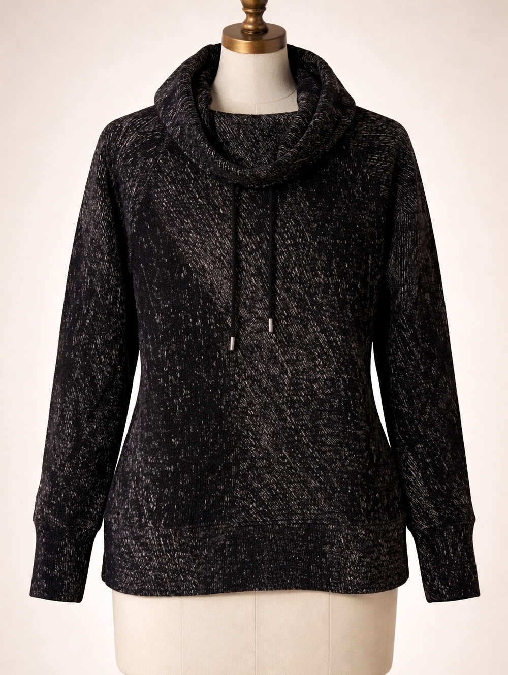 Kirkland Signature Black and White Cowl Neck Sweater